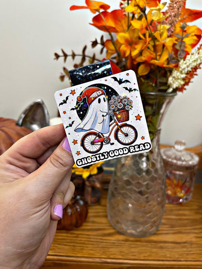 Halloween Magnetic Bookmark, Halloween Ghost Bookmark, Reading Accessory, Book Gift, Cute Bookmark, Unique Bookmark, Personalized Bookmark