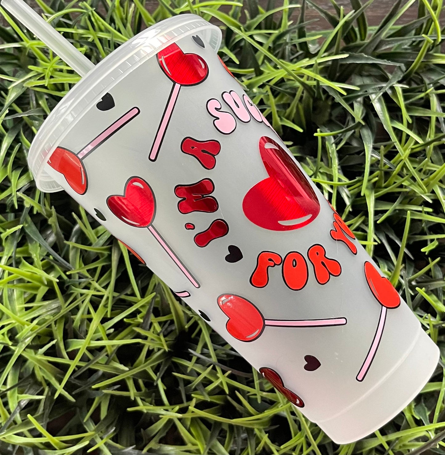 I’m A Sucker For You Cup, Valentines Tumbler, Anti Valentines Cold Cup, Coffee Venti Cup, Reusable Cup, Dunkin Tumbler, Sweetheart Candy