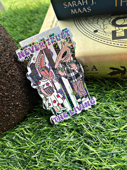 Beetle Guy Magnetic Bookmark, Never Trust The Living Bookmark, Halloween Bookmark, Reading Accessory, Bookish Gift, Cute Bookmark