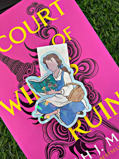 Acotar Themed Belle Magnetic Bookmark, Bookworm Bookmark, Belle Reading Bookmark, Cute Reading Accessory, Book Gift, Cute Bookmark