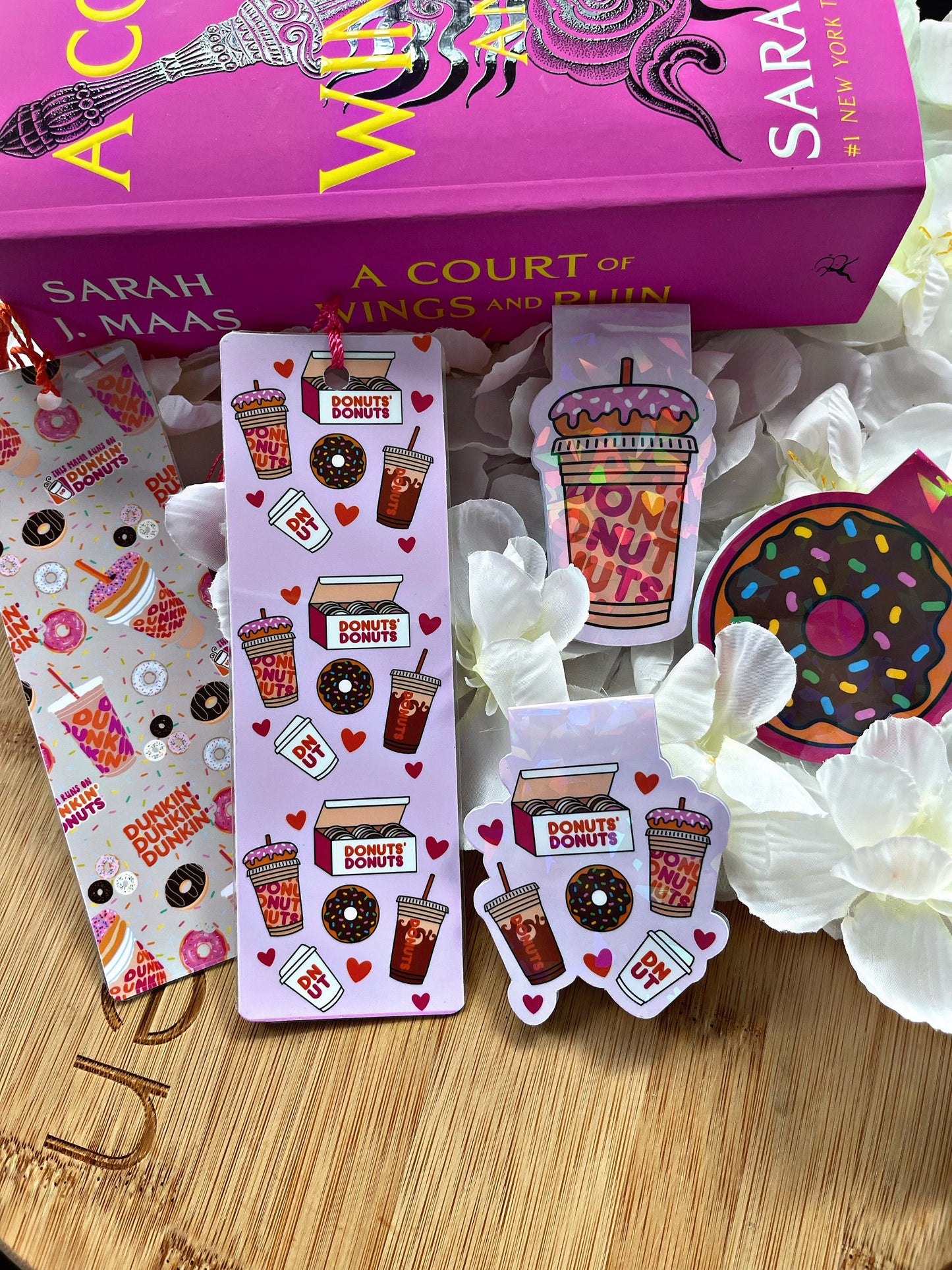 Dunkin Magnetic Bookmark, Donut Bookmark,  Coffee Reading Accessory, Book Gift, Cute Bookmark, Unique Bookmark