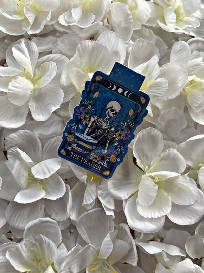 Skellington Magnetic Bookmark, Skeleton Tarot Card Bookmark, Reading Accessory, Book Gift, Cute Bookmark,
