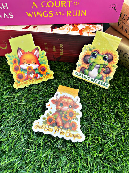 Cute Animal Magnetic Bookmark, Cow Bookmark,  Cute Reading Accessory, Book Gift, Cute Bookmark, Unique Bookmark, Frog Bookmark, Fox Bookmark