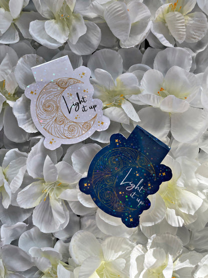 Light It Up Magnetic Bookmark, Moon and Stars Bookmark,  Cute Reading Accessory, Book Gift, Cute Bookmark, Crescent City Themed Bookmark