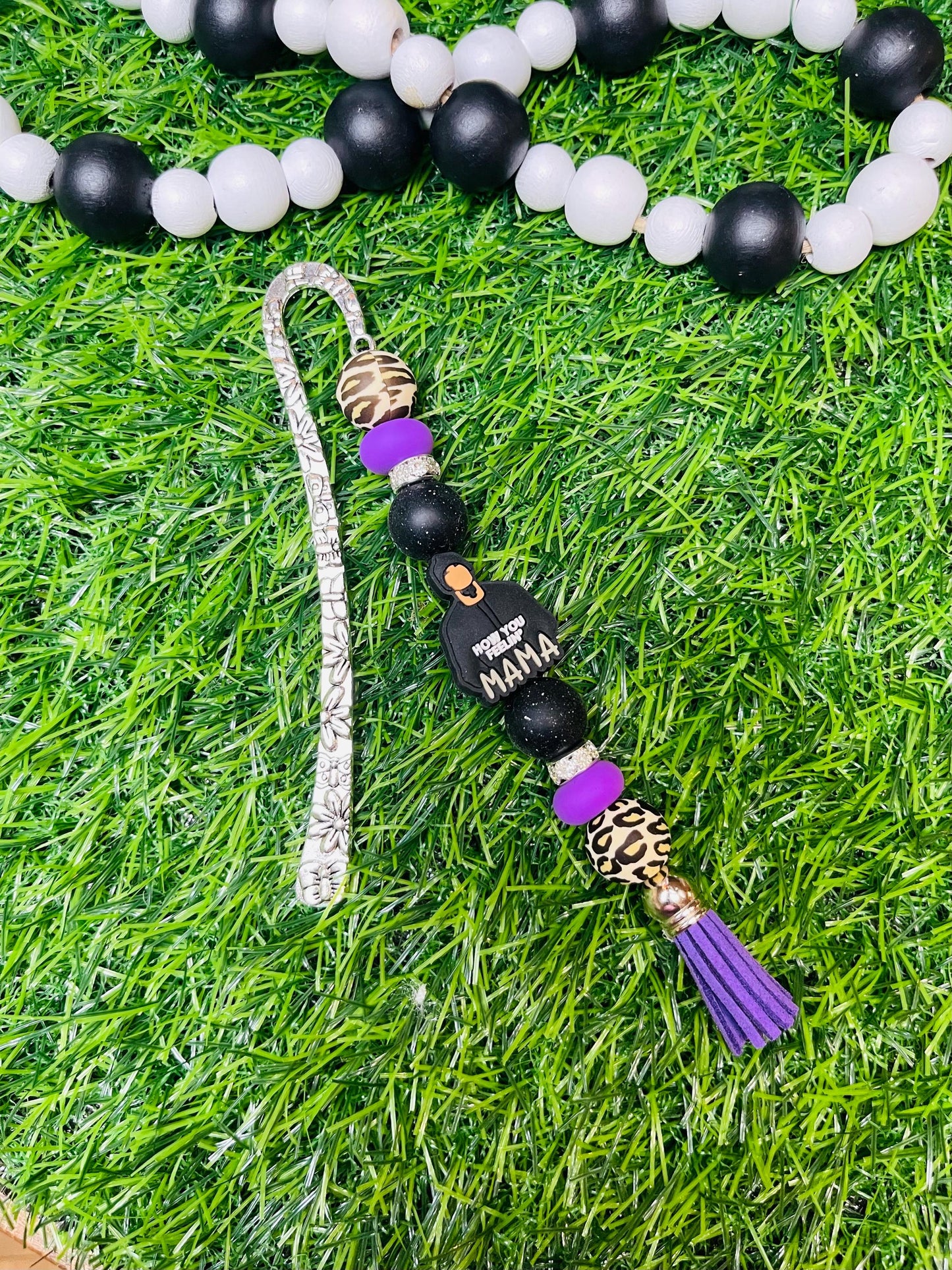 Hey Mama Bookmark, Rio Bookmark, Beaded Bookmark,