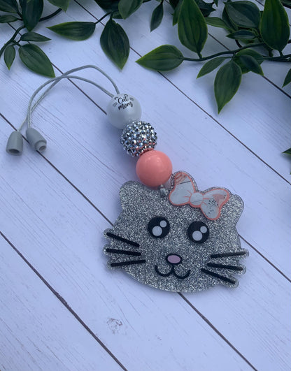 Cat Car Charm | Rearview Mirror Accessory | Cute Kitty Car Decor | Gift for Cat Lovers