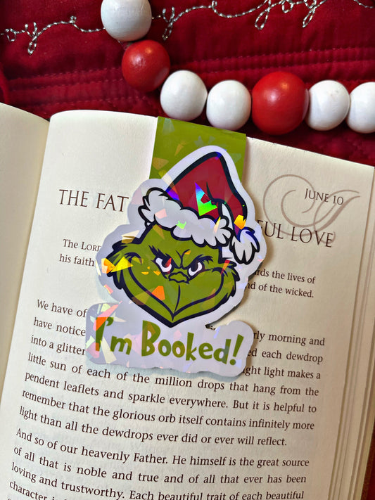 Christmas Bookmark, Grinch Magnetic Bookmark, Reading Accessory, Book Gift, Cute Bookmark, Unique Bookmark, Personalized Bookmark