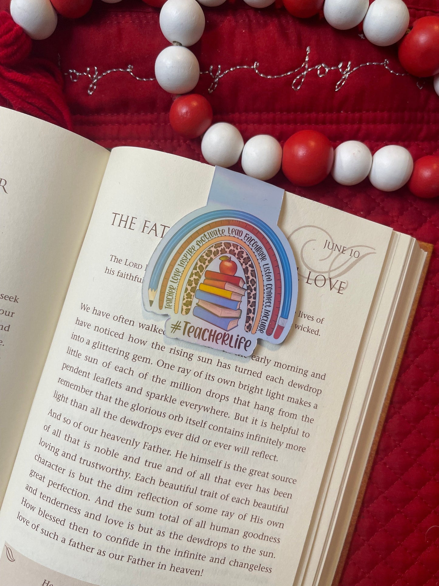 Teacher Life Bookmark, Cute Teacher Magnetic Bookmark, Reading Accessory, Book Gift, Cute Bookmark, Unique Bookmark, Personalized Bookmark