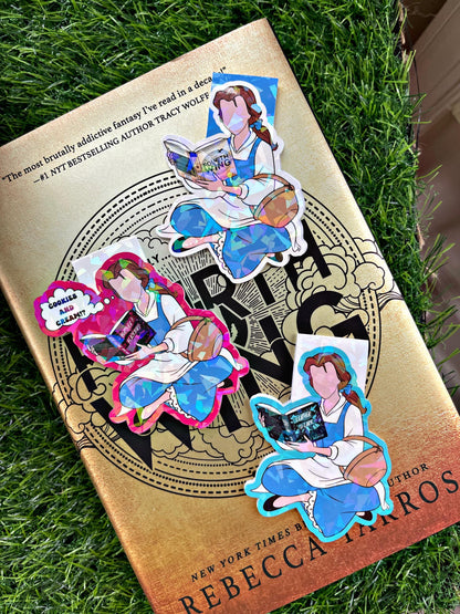 Belle Reading Themed Magnetic Bookmark, Forth Wing Bookmark, Beauty and The Beast Bookmark, Empeyrian Cute Reading Accessory, Book Gift,