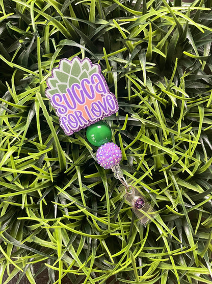 Valentines Day Badge Reel- Succulent Holiday Badge ID Holder- Nurse Badge Reel- Teacher Accessories- RN key Card- Not Today Succa Key Card