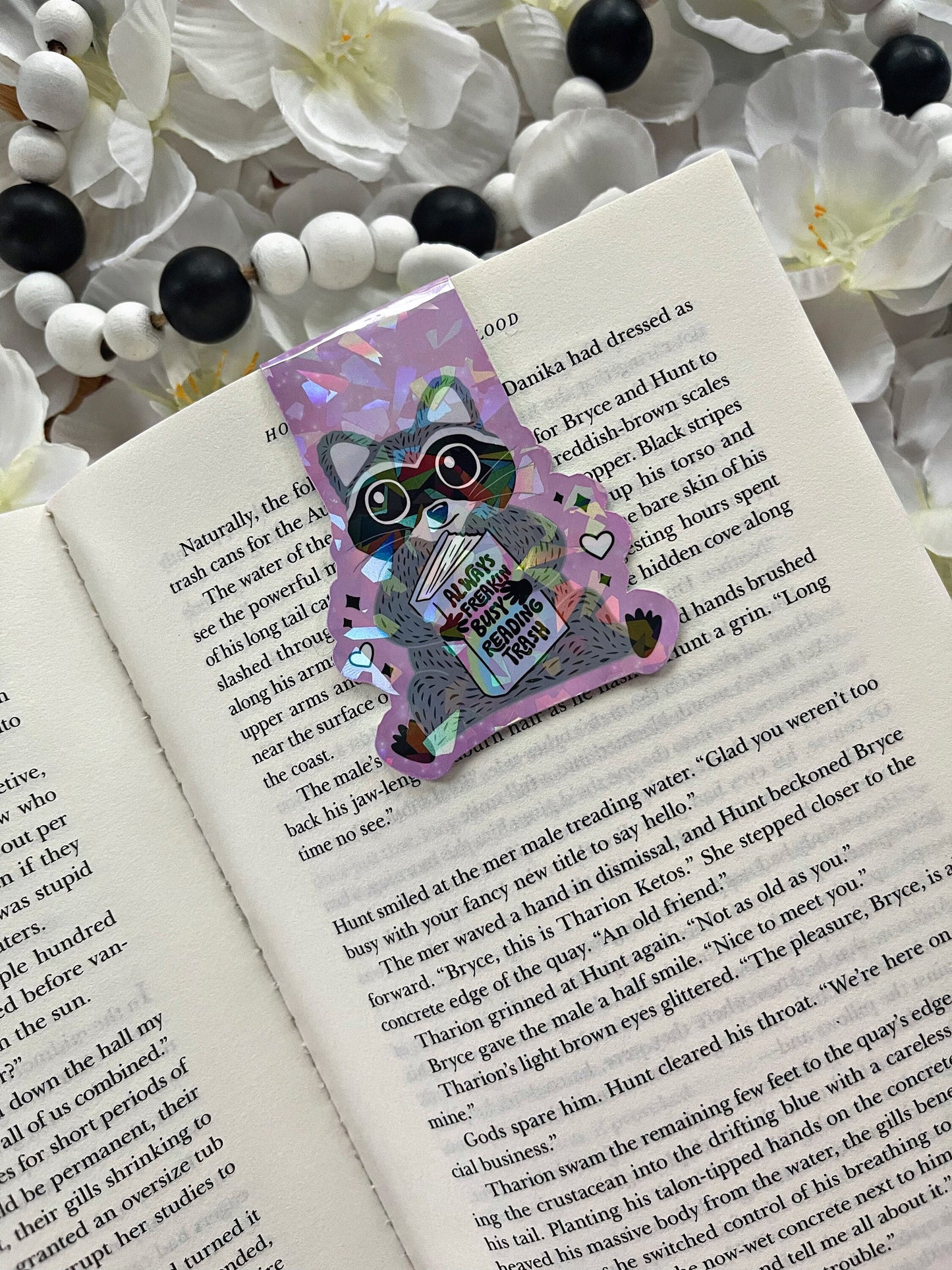 Cute Raccoon Magnetic Bookmark, Trash Bookmark,  Cute Reading Accessory, Book Gift, Cute Bookmark, Unique Bookmark