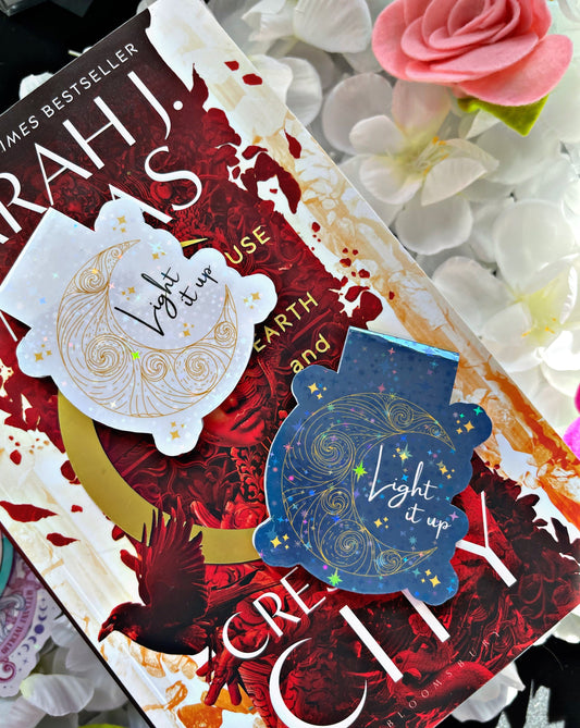 Light It Up Magnetic Bookmark, Moon and Stars Bookmark,  Cute Reading Accessory, Book Gift, Cute Bookmark, Crescent City Themed Bookmark