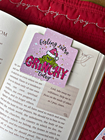 Christmas Bookmark, Feeling Extra Grinchy Magnetic Bookmark, Reading Accessory, Book Gift, Cute Bookmark, Unique Bookmark