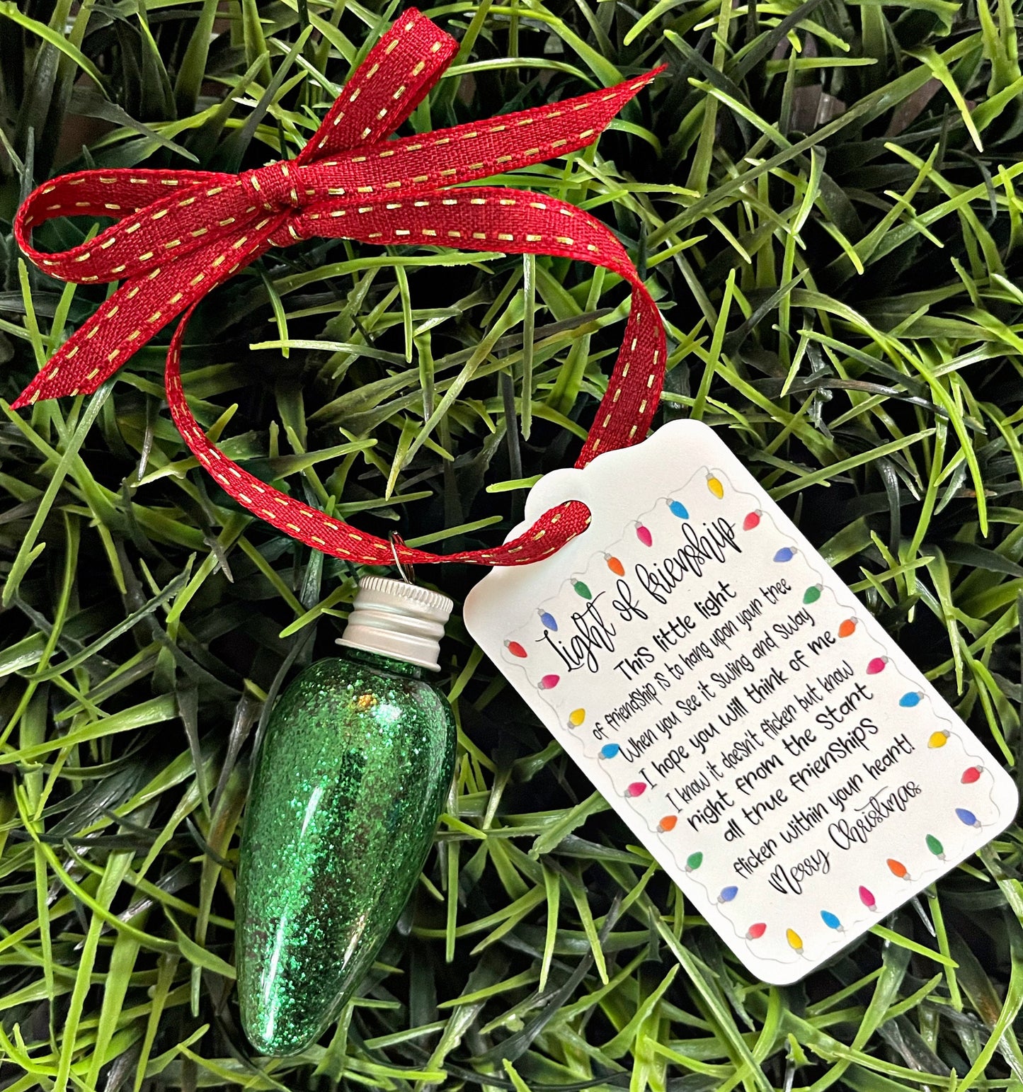 Light Of Friendship Ornament, Light Of Teacher Ornament, Stocking Stuffer, Bulb Ornament, Christmas Ornaments,