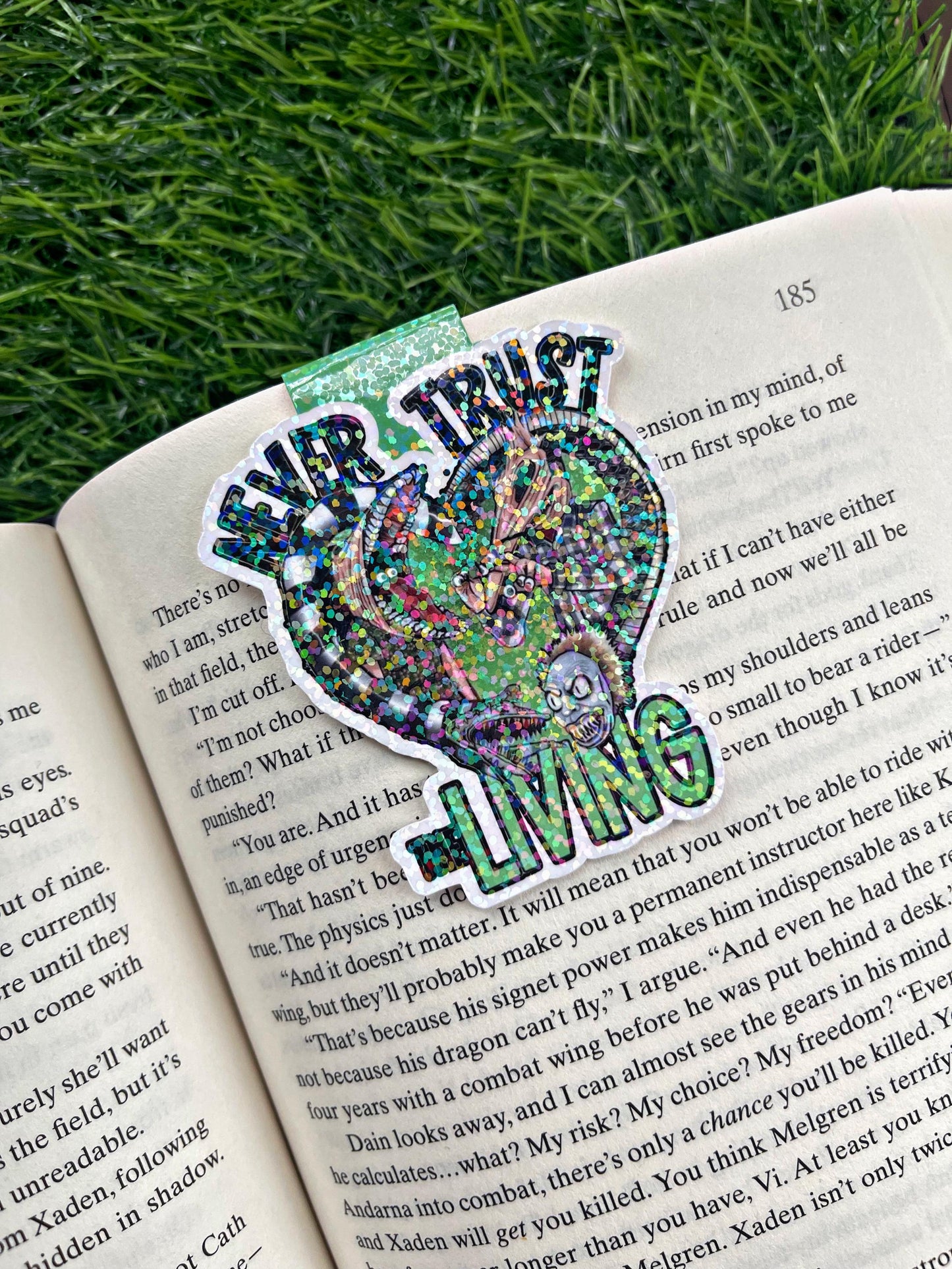Beetle Guy Magnetic Bookmark, Never Trust The Living Bookmark, Halloween Bookmark, Reading Accessory, Bookish Gift, Cute Bookmark