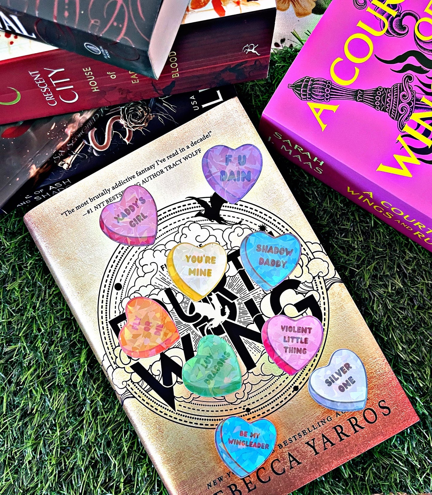 Forth Wing Themed Kindle Stickers Set/ Set Of 9 Heart Stickers