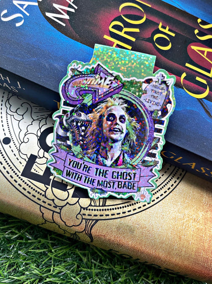 Beetle Guy Magnetic Bookmark, Ghost With The Most Bookmark, Halloween Bookmark, Reading Accessory, Bookish Gift, Cute Bookmark
