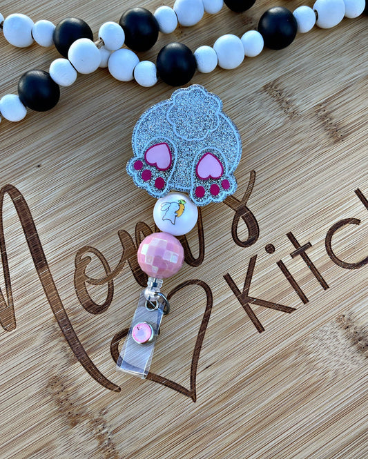 Bunny Butt Badge Reel - Cute Easter ID Clip- Nurse Badge Holder-  Rabbit ID Holder- Nurse Gift- Medical keycard Holder-
