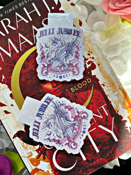 Cute Unicorn Magnetic Bookmark, Jelly Jubilee Fan Club Bookmark,  Cute Reading Accessory, Book Gift, Cute Crescent City Bookmark,