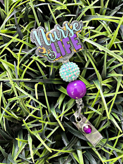 Nurse Life Badge Reel - RN ID Clip- Leopard Badge Holder- ID Holder- Nurse Gift- Teacher Gift-