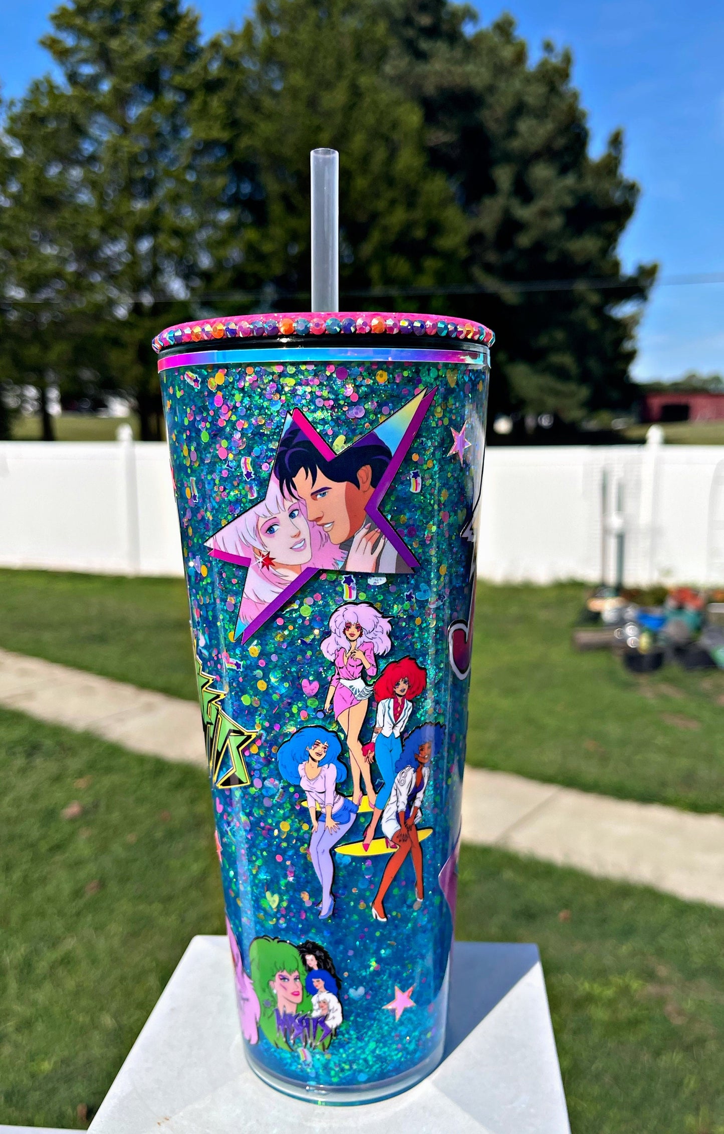 Girl Cartoon Snow Globe Tumbler