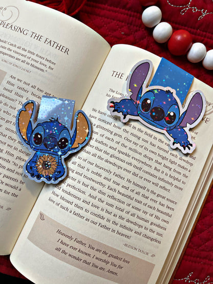 Blue Alien Bookmark, Area 51 Magnetic Bookmark, Stitch Themed Reading Accessory, Book Gift, Cute Bookmark, Unique Bookmark, l