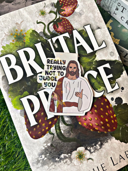 Jesus Magnetic Bookmark, Really Trying Not To Judge You Bookmark, Cute Reading Accessory, Book Gift,