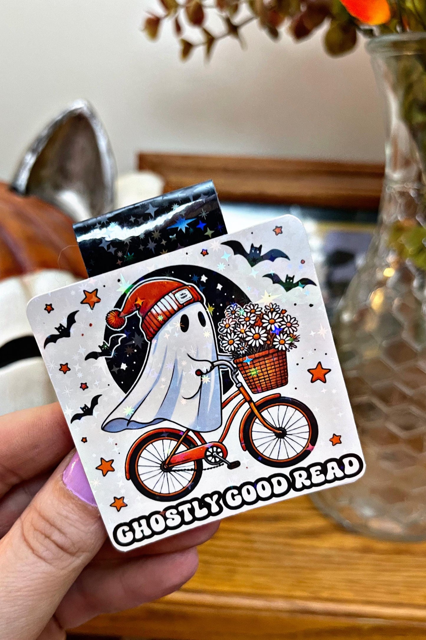 Halloween Magnetic Bookmark, Halloween Ghost Bookmark, Reading Accessory, Book Gift, Cute Bookmark, Unique Bookmark, Personalized Bookmark
