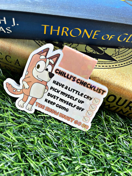Cute Dog Magnetic Bookmark, Checklist Bookmark, Reading Accessory, Bookish Gift, Cute Bookmark, Unique Bookmark, Personalized Bookmark