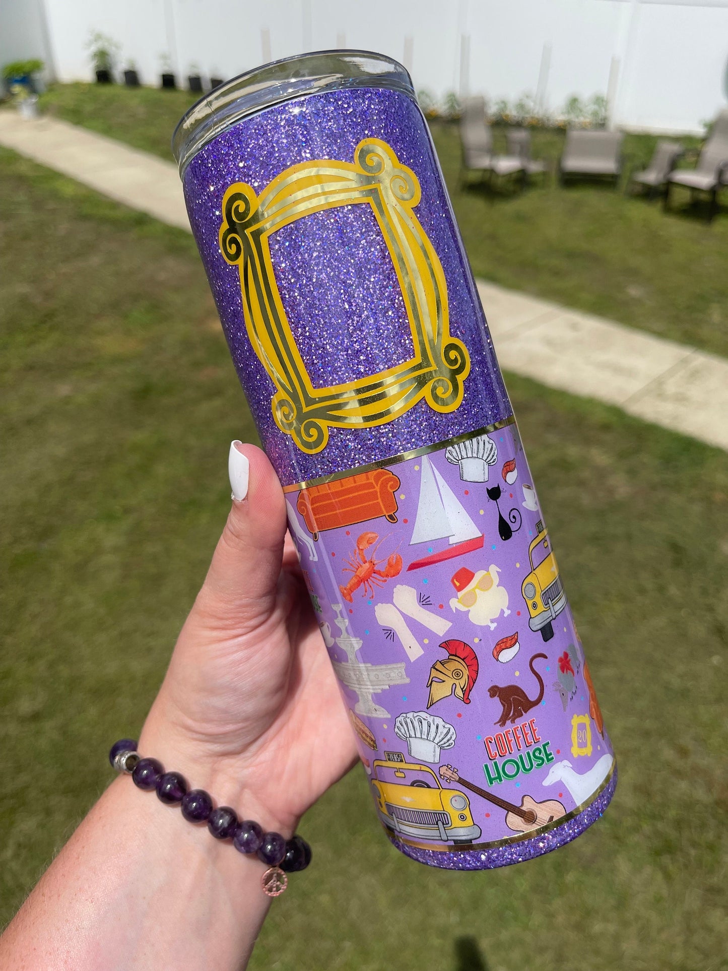 Friends Inspired Glitter Tumbler