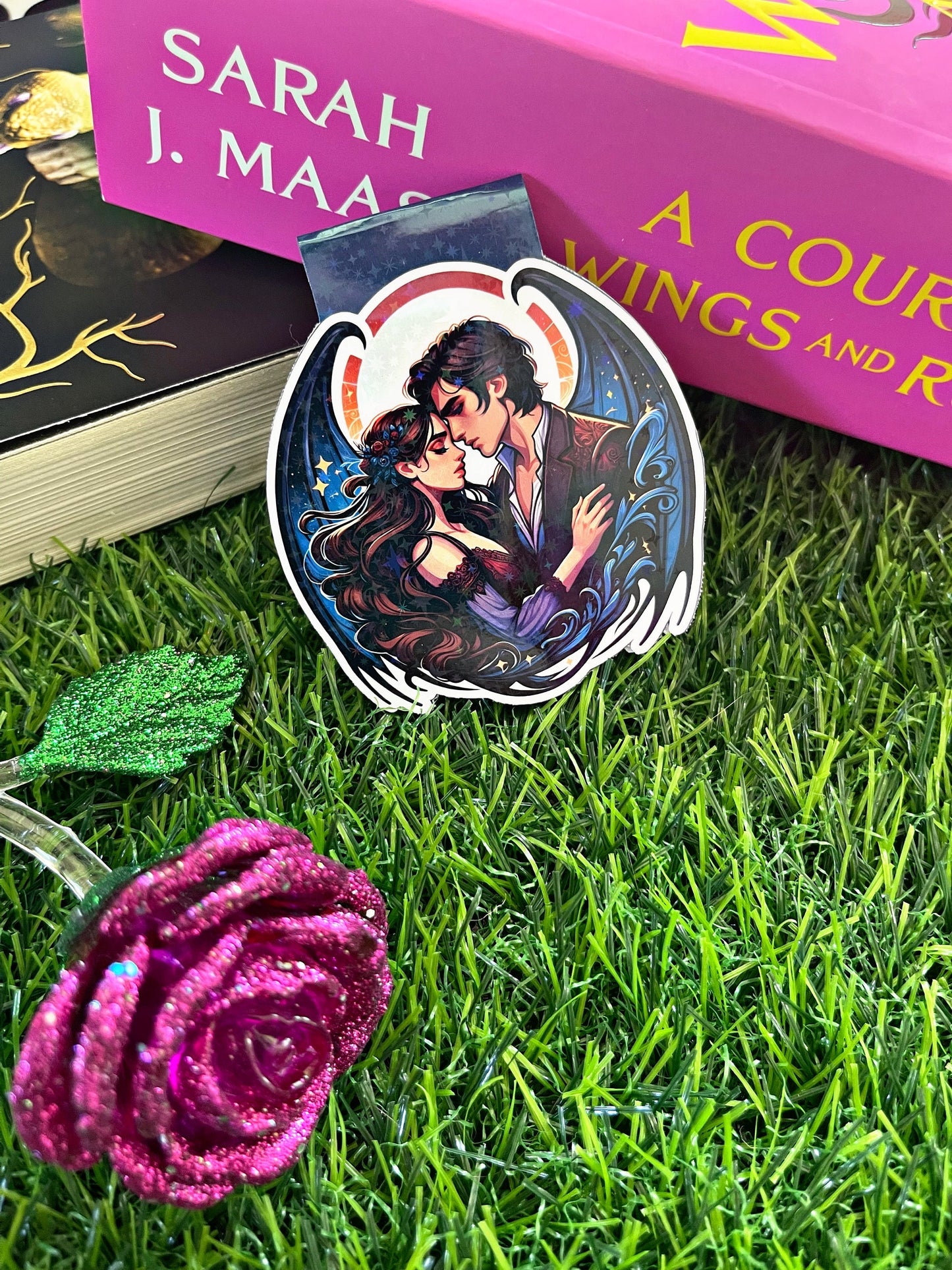 Acotar Themed Magnetic Bookmark, Rhys and  Feyre Magnetic Bookmark, Acotar Bookmark, Cute Reading Accessory, Book Gift,