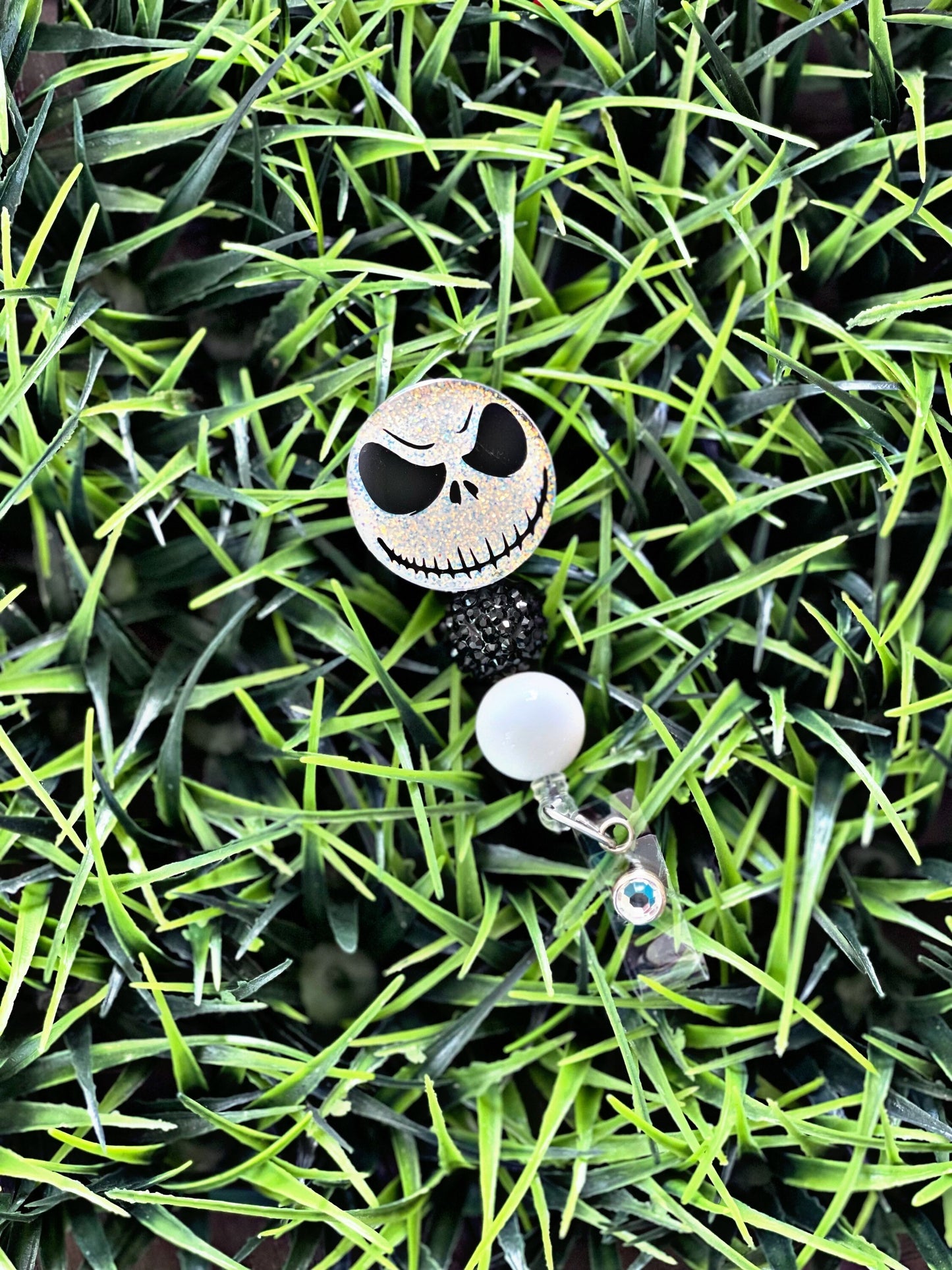 Nightmare Before Christmas Inspired Badge Reel - NBC Print ID Clip- Coffee Badge Holder-  ID Holder- Nurse Gift- Teacher Gift- Jack Badge