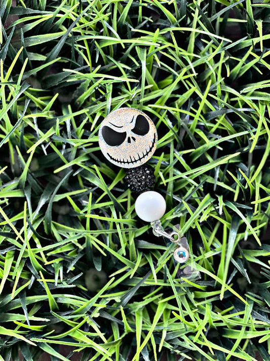 Nightmare Before Christmas Inspired Badge Reel - NBC Print ID Clip- Coffee Badge Holder-  ID Holder- Nurse Gift- Teacher Gift- Jack Badge
