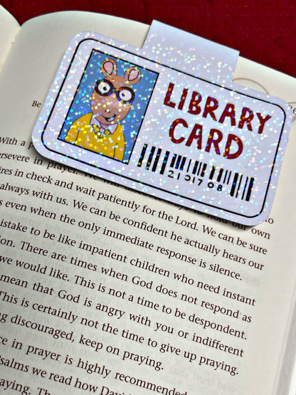 Arthur Library Card Bookmark, Magnetic Bookmark, Reading Accessory, Book Gift, Cute Bookmark, Unique Bookmark, Personalized Bookmark
