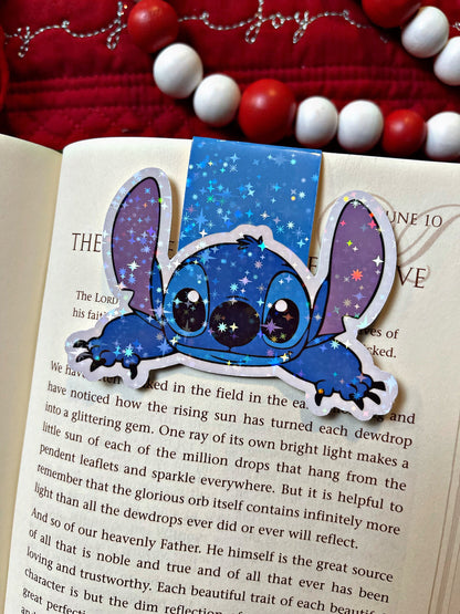 Blue Alien Bookmark, Area 51 Magnetic Bookmark, Stitch Themed Reading Accessory, Book Gift, Cute Bookmark, Unique Bookmark, l