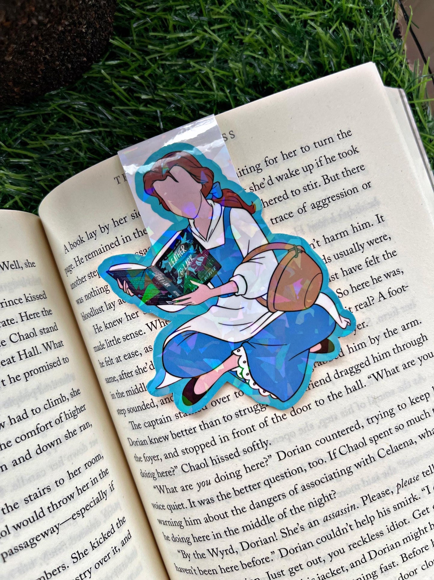 Belle Reading Themed Magnetic Bookmark, Leather and Lark Bookmark, Beauty and The Beast Bookmark, Cute Reading Accessory, Book Gift,