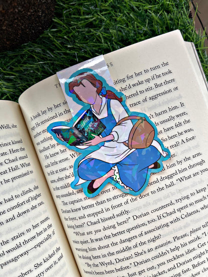 Belle Reading Themed Magnetic Bookmark, Leather and Lark Bookmark, Beauty and The Beast Bookmark, Cute Reading Accessory, Book Gift,