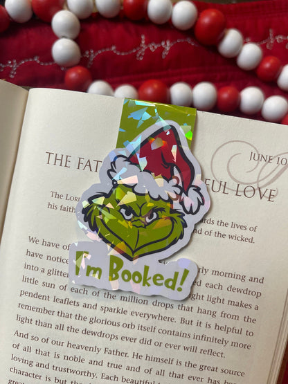 Christmas Bookmark, Grinch Magnetic Bookmark, Reading Accessory, Book Gift, Cute Bookmark, Unique Bookmark, Personalized Bookmark
