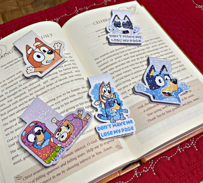 Bluey and Bingo Bookmark, Bluey Magnetic Bookmark, Reading Accessory, Book Gift, Cute Bookmark, Unique Bookmark, Personalized Bookmark