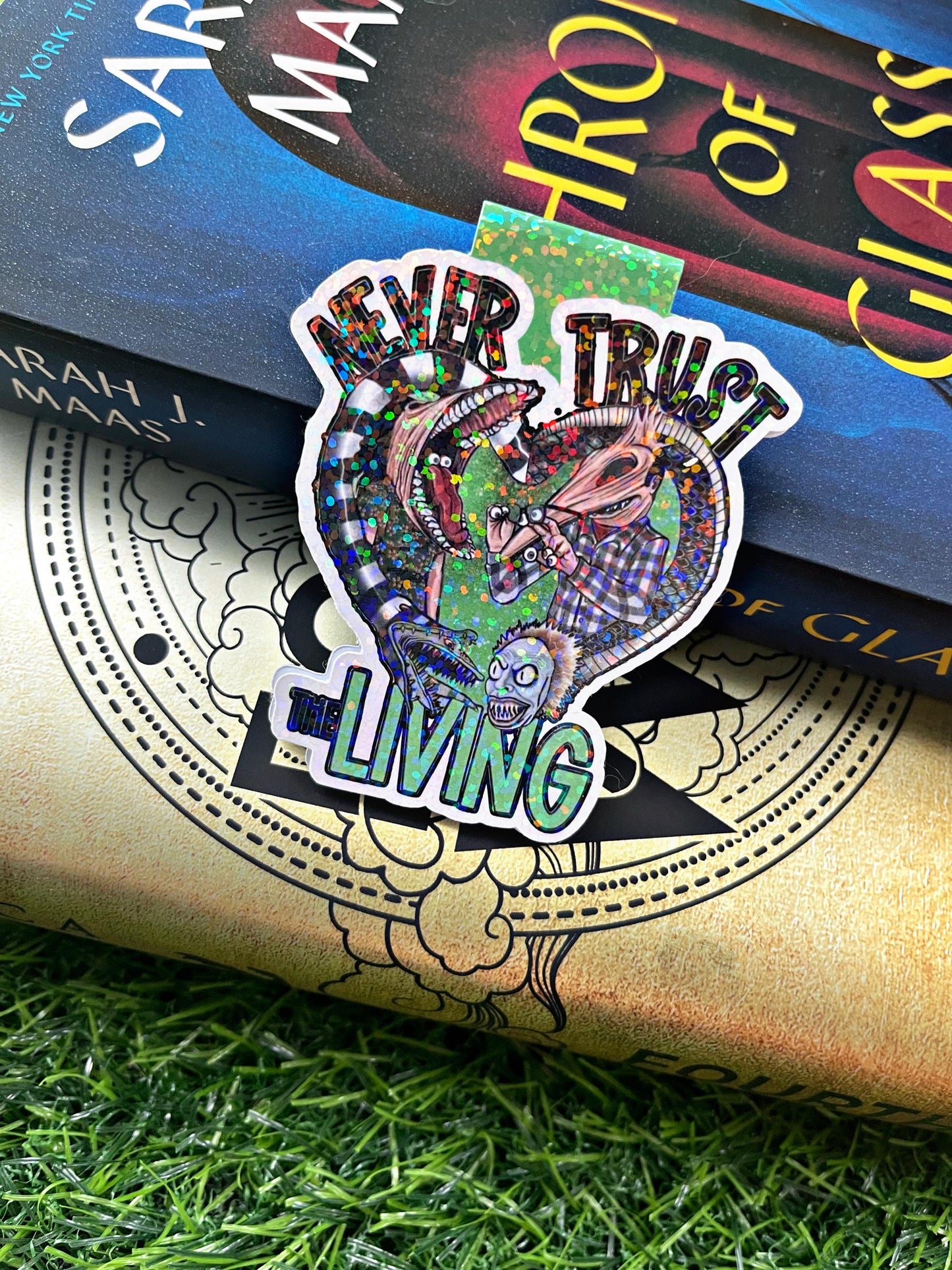 Beetle Guy Magnetic Bookmark, Never Trust The Living Bookmark, Halloween Bookmark, Reading Accessory, Bookish Gift, Cute Bookmark