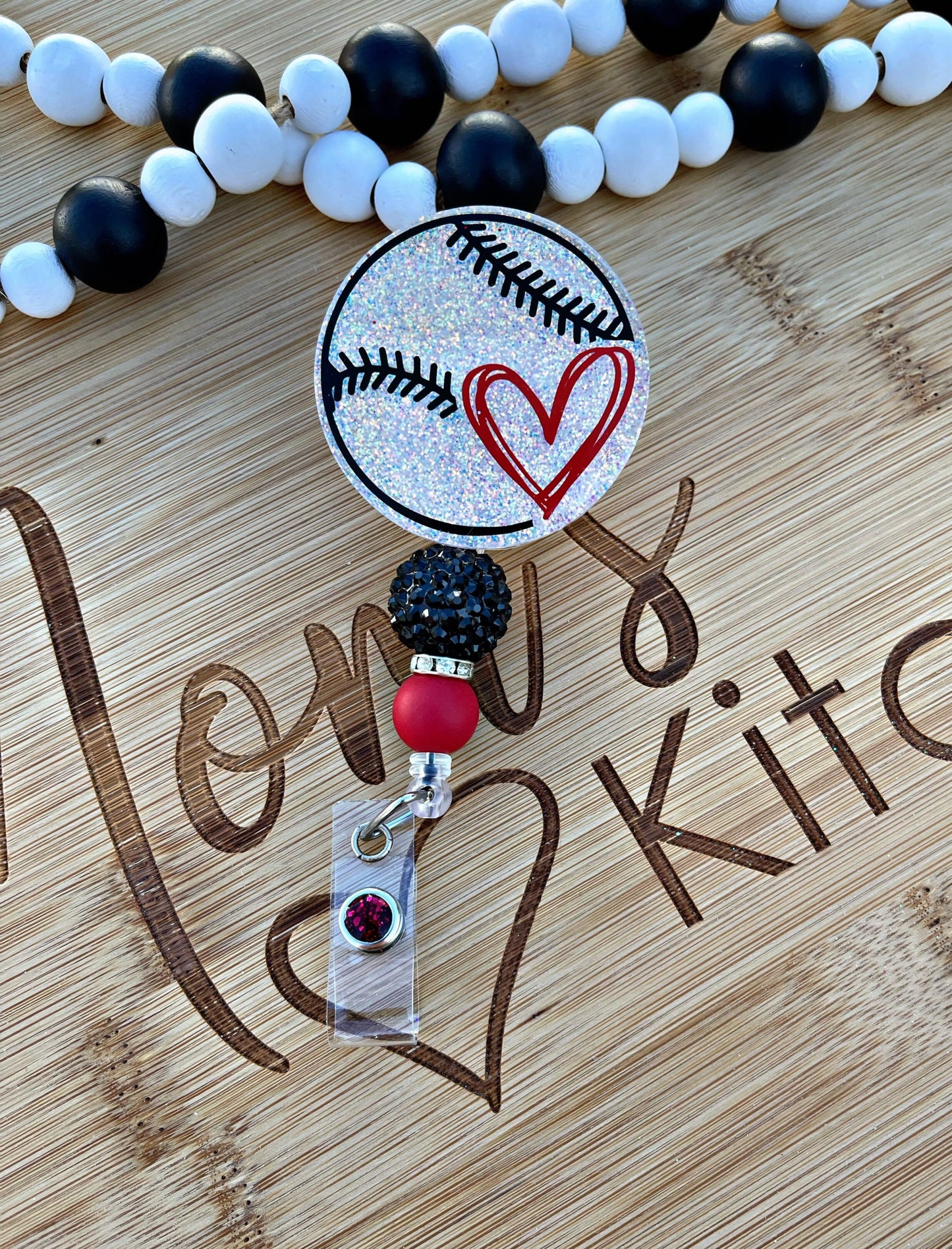 Baseball Badge Reel - Sports RN ID Clip- Home-run Badge Holder- ID Holder- Nurse Gift- Teacher Gift- Sports Mom