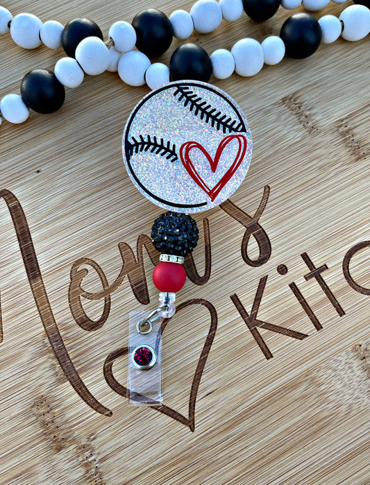 Baseball Badge Reel - Sports RN ID Clip- Home-run Badge Holder- ID Holder- Nurse Gift- Teacher Gift- Sports Mom