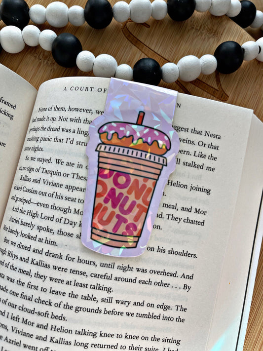 Iced Coffee Magnetic Bookmark, Dunkin Donut Bookmark,  Coffee Reading Accessory, Book Gift, Cute Bookmark, Unique Bookmark