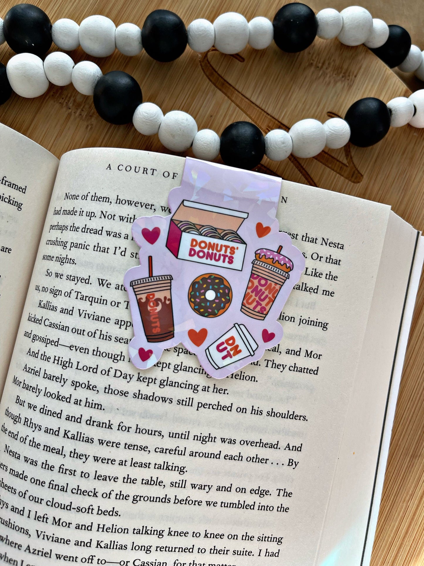 Dunkin Magnetic Bookmark, Donut Bookmark,  Coffee Reading Accessory, Book Gift, Cute Bookmark, Unique Bookmark