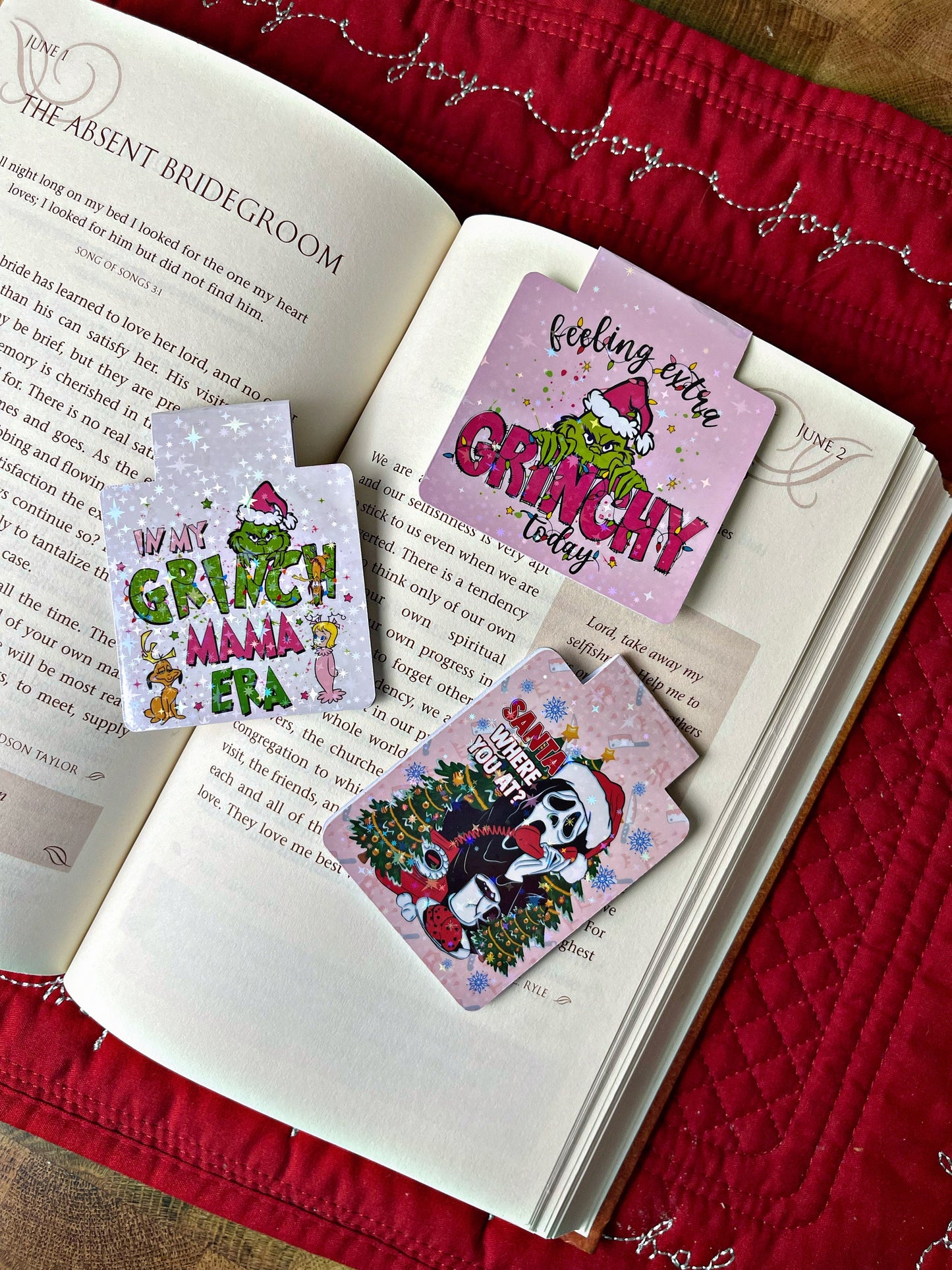 Christmas Bookmark, Feeling Extra Grinchy Magnetic Bookmark, Reading Accessory, Book Gift, Cute Bookmark, Unique Bookmark