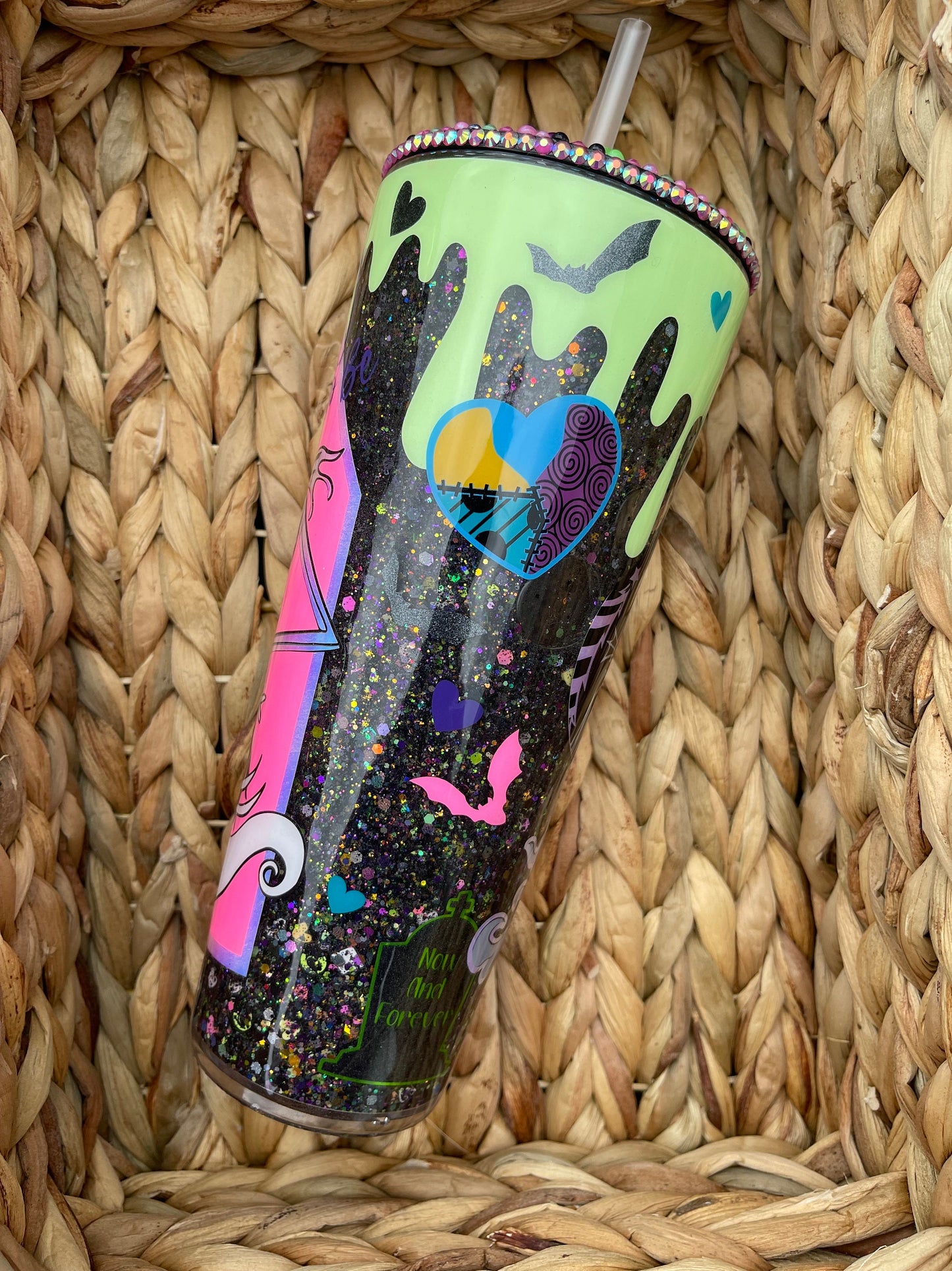 Skellington Love Snow Globe Tumbler