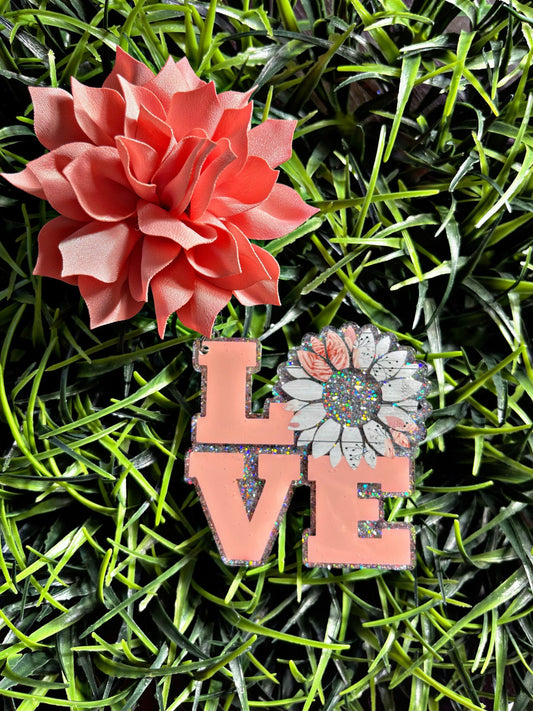 Sunflower Car Freshener- Love Car Charm- Cute Car Accessories- Essential Oils Car Charm- Scented Car Freshener- Farmhouse Vent Clip