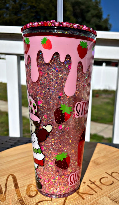 Strawberry Girl Snow Globe Tumbler