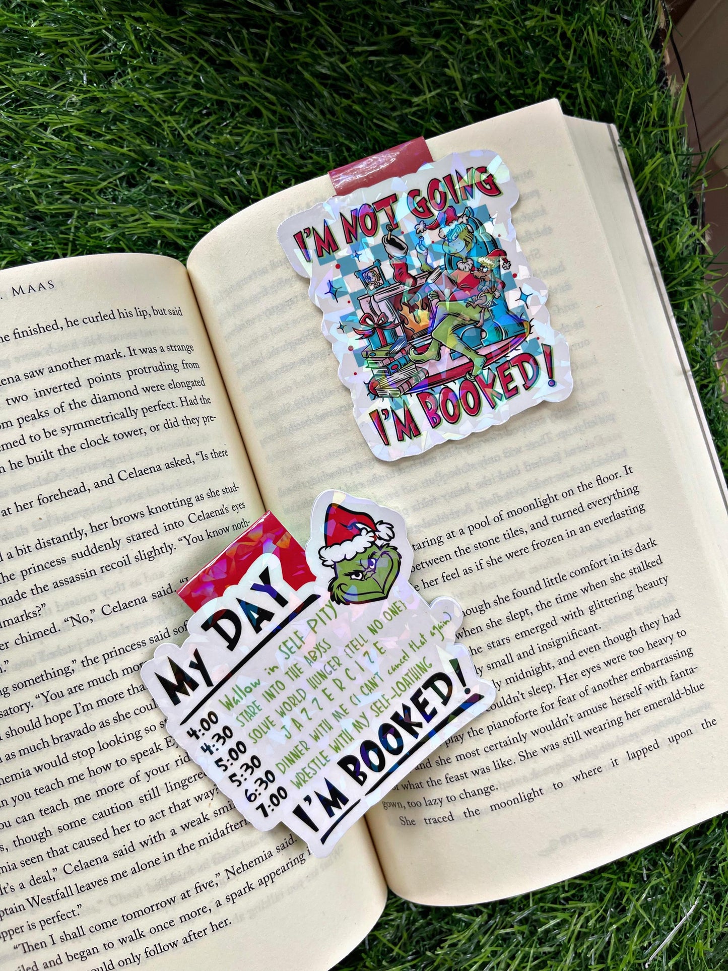 Christmas Bookmark, Grinch Magnetic Bookmark, I’m Booked Reading Accessory, Book Gift, Cute Bookmark, Unique Bookmark, Personalized Bookmark