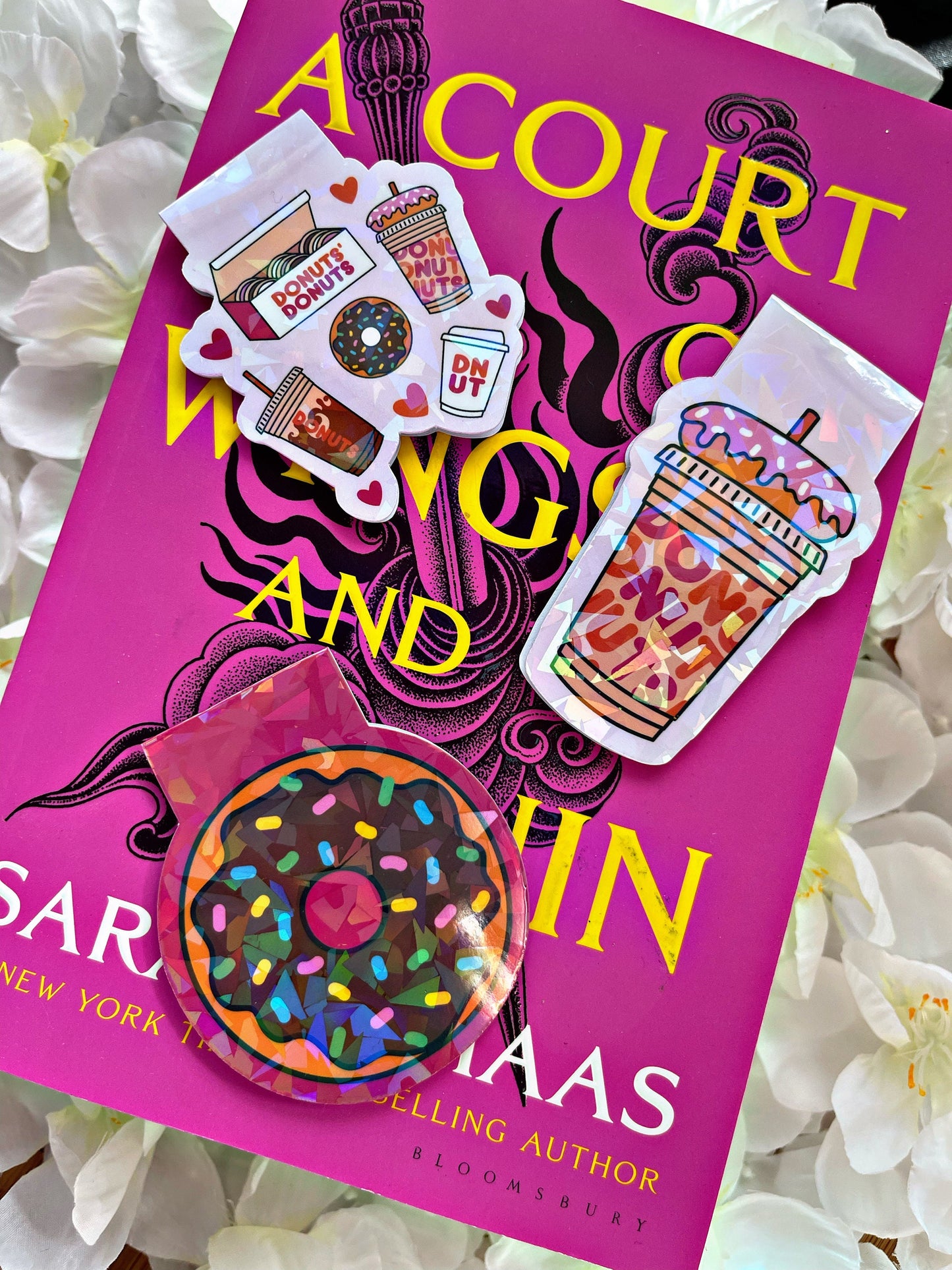 Dunkin Magnetic Bookmark, Donut Bookmark,  Coffee Reading Accessory, Book Gift, Cute Bookmark, Unique Bookmark